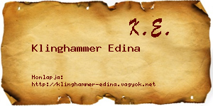 Klinghammer Edina névjegykártya