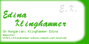 edina klinghammer business card